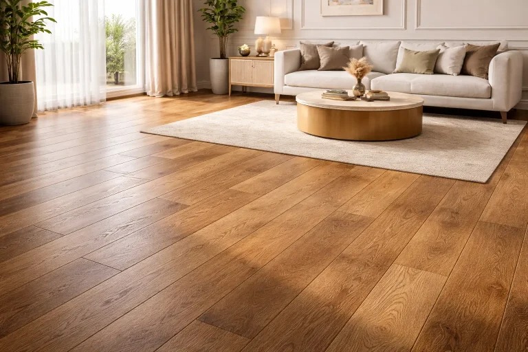 Laminated wooden flooring plank stock