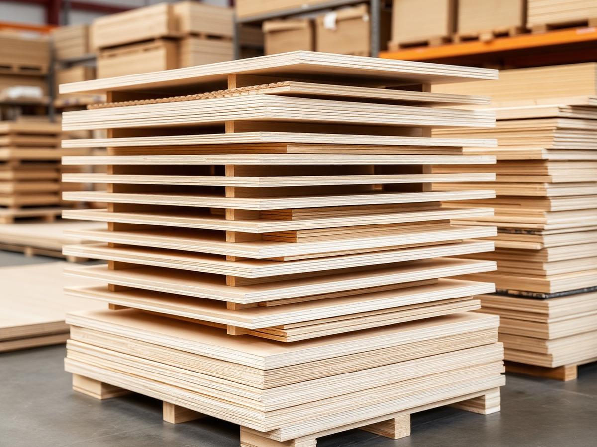 Waterproof plywood sheets stacked at Hyderabad wholesale dealer